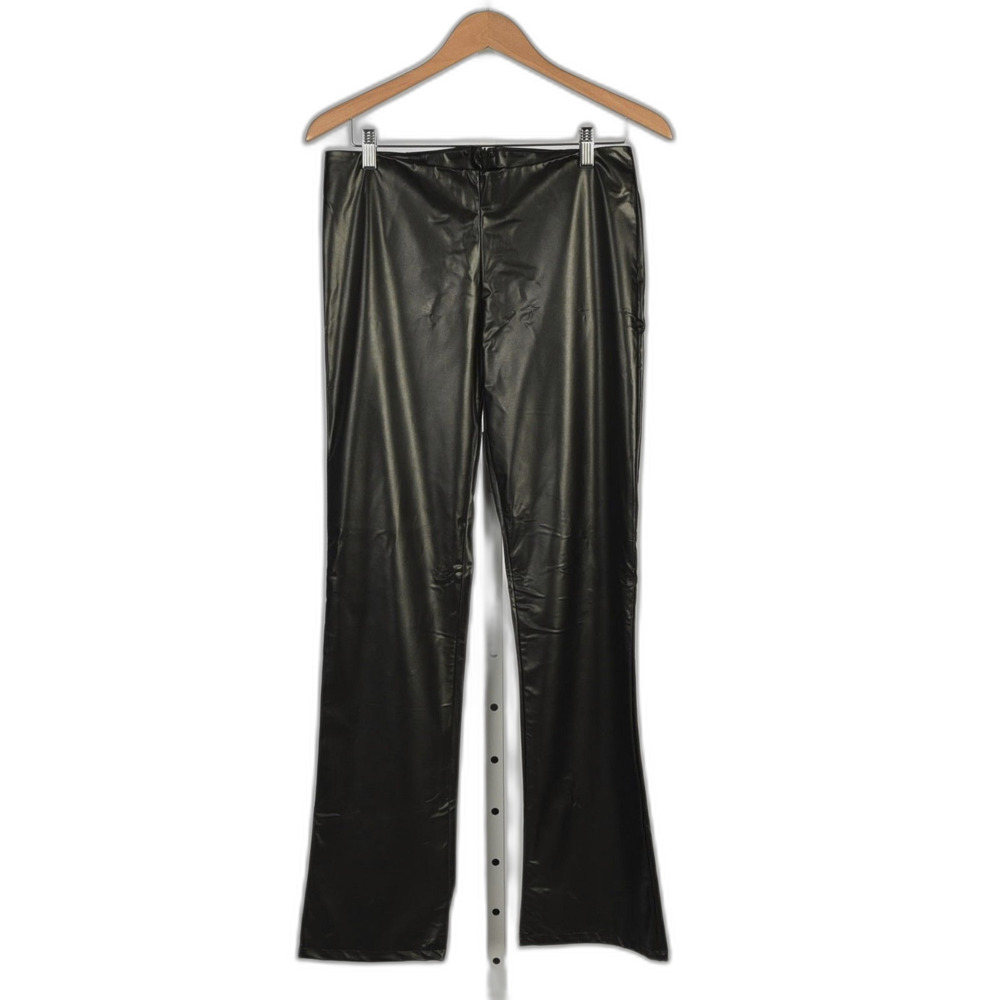Fredericks of Hollywood Y2K Black Faux Leather Flare Leg Rocker Pant Size 8
